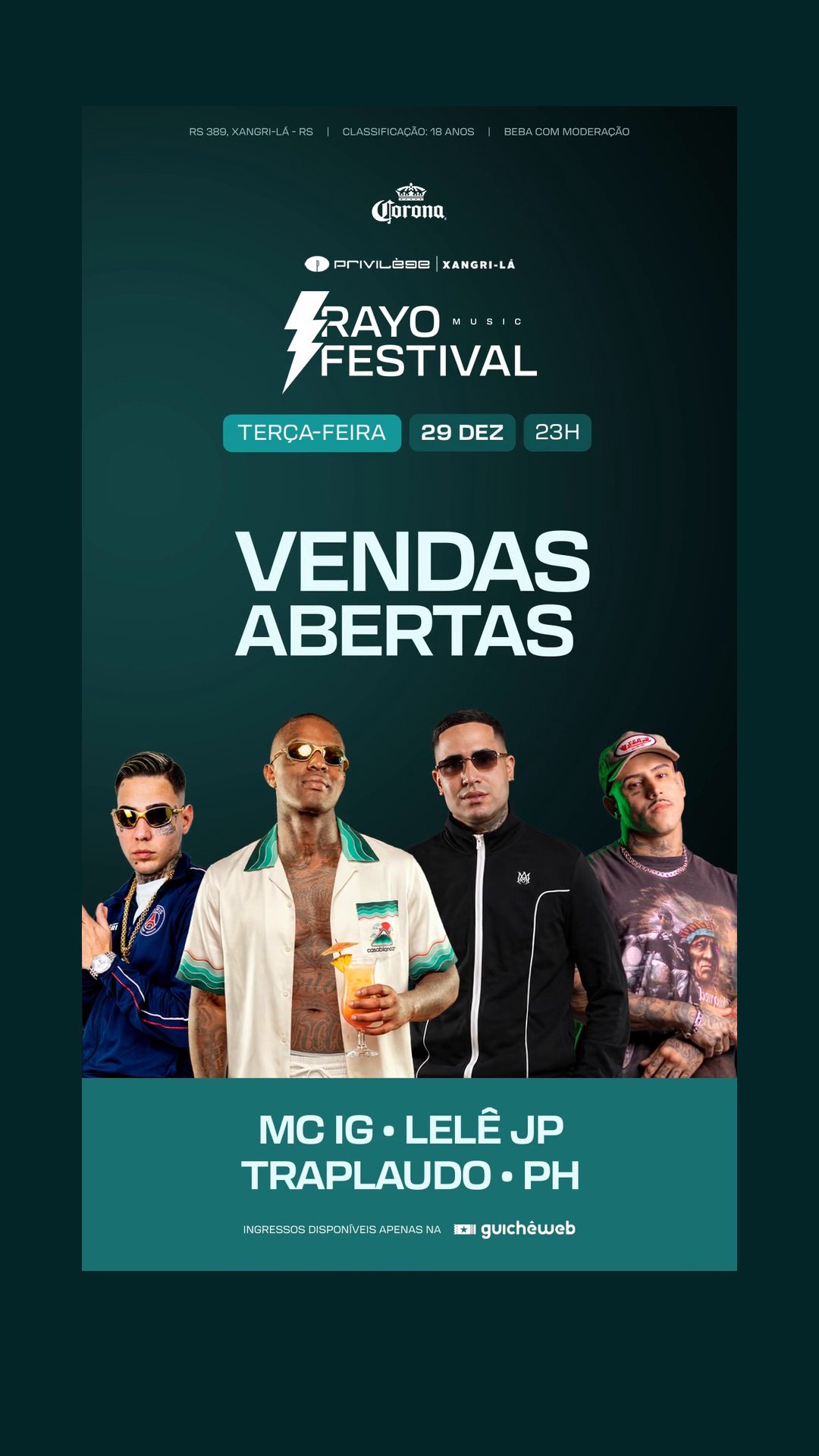 Cartaz oficial de RAYO MUSIC FESTIVAL: O verão no volume máximo.